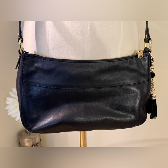 Lauren Ralph Lauren black real leather crossbody purse bag - Picture 4 of 8